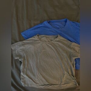 lululemon athletica Charcoal and Royal Blue Crop Tops
